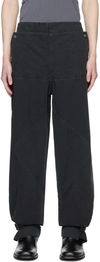 DION LEE BLACK SHELL TROUSERS