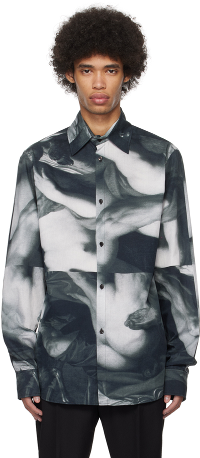 Egonlab Black Pointed Collar Shirt In Hercule