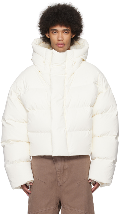 Entire Studios White Mml Down Puffer Jacket In Peroxide