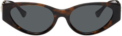 Versace Brown Medusa Legend Cat-eye Sunglasses In 542987 Dark Havana