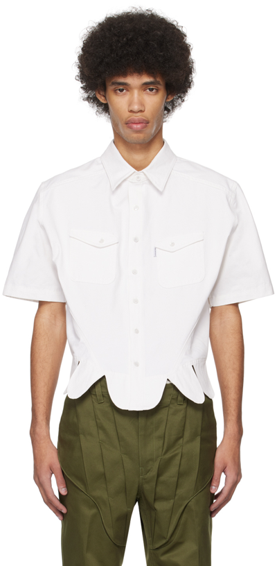 Juntae Kim White Petal Corset Shirt
