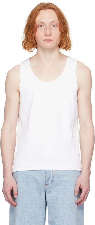 BOTTEGA VENETA WHITE SCOOP TANK TOP