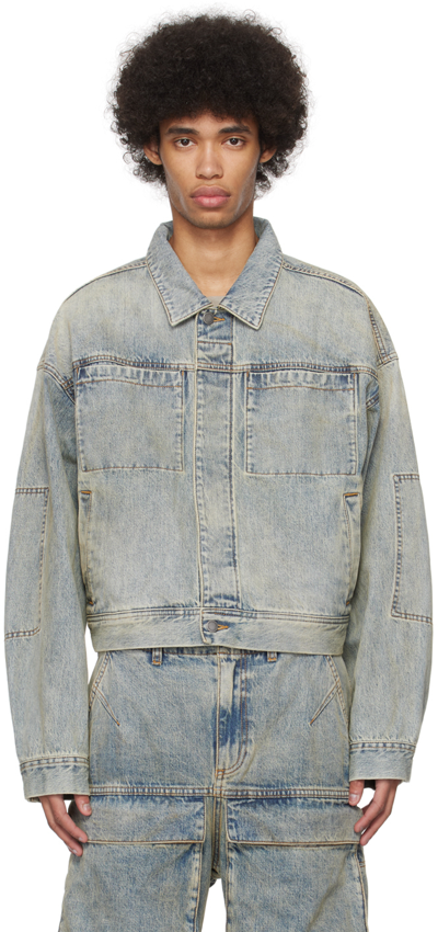 Entire Studios Gem Boxy Fit Denim Jacket In Blue