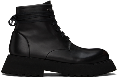 Marsèll Lace-up Leather Ankle Boots In Nero