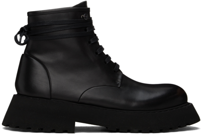 Marsèll Black Micarro Lace-up Ankle Boots In Nero