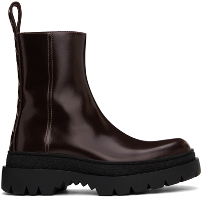 Bottega Veneta Brown Highway Boots In 2139-fondant-black