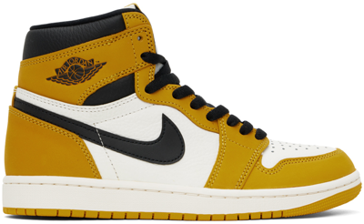 Nike Air Jordan Retro 1 High Og Casual Shoes In Yellow Ochre/black/sail