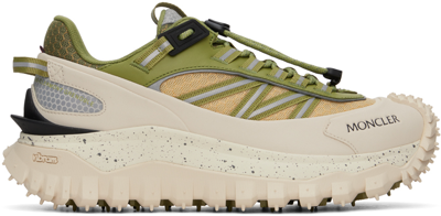 Moncler Light Beige Trailgrip Gtx Textile Trainers In Green