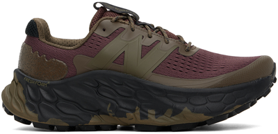 New Balance Burgundy & Khaki Cayl Edition Fresh Foam X More Trail V3 Sneakers In Brown