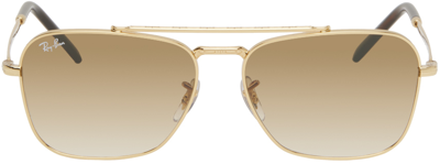 Ray Ban Gold New Caravan Sunglasses In 001/51 Arista