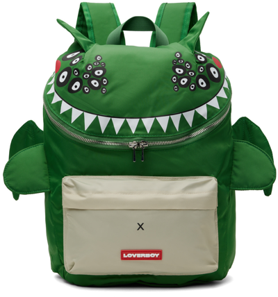 Charles Jeffrey Loverboy Beithir Crocodile-print Backpack In Green