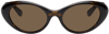 VERSACE BROWN 'LA MEDUSA' OVAL SUNGLASSES