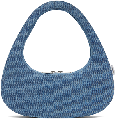 Coperni Denim Baguette Swipe Bag Hand Bags Blue In Wasblu Washed Blue