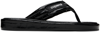 Coperni Logo-appliquéd Rubber-trimmed Croc-effect Patent Leather Flip Flops In Black