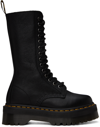 DR. MARTENS' BLACK 1B99 PISA LEATHER MID-CALF LACE-UP BOOTS