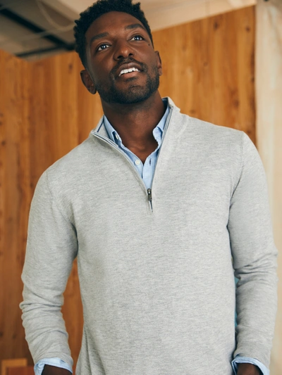 Faherty Movement&trade; Quarter Zip Sweater In Mineral Grey Heather