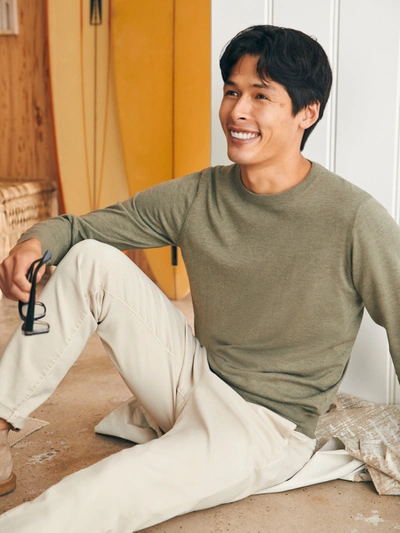 Faherty Movement&trade; Crewneck Sweater In Western Sage Heather