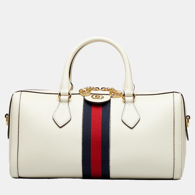 Pre-owned Gucci White Ophidia Boston