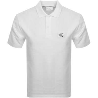 Calvin Klein Jeans Relaxed Fit Polo T Shirt White