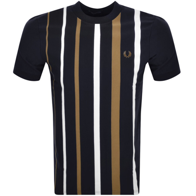 Fred Perry Stripe T Shirt Navy