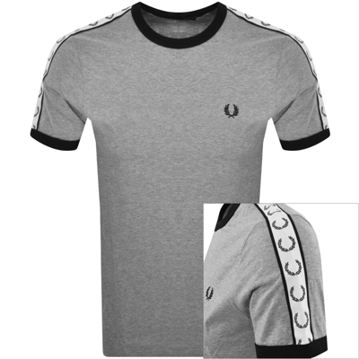Fred Perry Taped Ringer T Shirt Grey