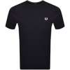 Fred Perry Logo-embroidered Cotton T-shirt In Black