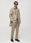 Mango Trench Long Coton In Beige
