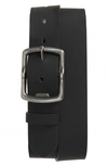 Open Edit Dan Reversible Faux Leather Belt In Black