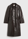 TOTÊME TOTEME RAGLAN CROCODILE LEATHER COAT