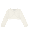 Monnalisa Logo-embellished Round-neck Cardigan In Cream