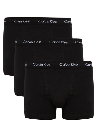 Calvin Klein Stretch-cotton Trunks In Black