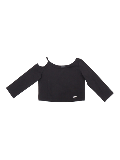 Monnalisa Kids' Long Sleeved Top For Girls In Black