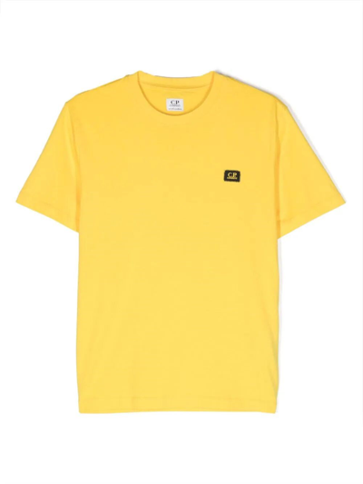 C.p. Company Kids' Logo-print Cotton T-shirt In Yellow & Orange