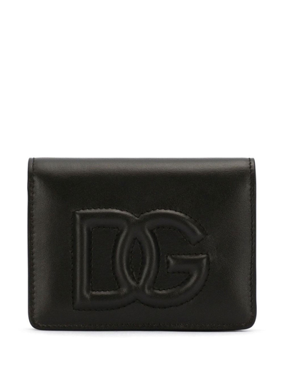 Dolce & Gabbana Wallet With Embossed Logo In Black