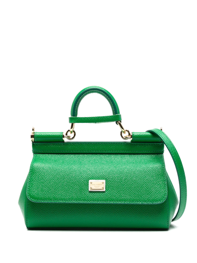 Dolce & Gabbana Small Sicily Shoulder Bag In Green