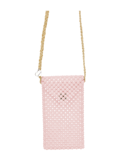 Monnalisa Beaded Shoulder Bag In Rosa Fairy Tale