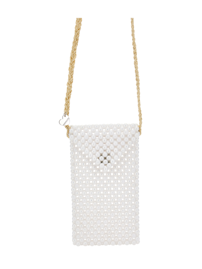 Monnalisa Kids'   Beaded Shoulder Bag In White