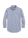 Polo Ralph Lauren Cotton Stretch Poplin Slim Fit Button Down Shirt In Navy/white