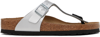 BIRKENSTOCK SILVER REGULAR GIZEH SANDALS