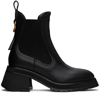 Moncler Gigi Embellished Leather Chelsea Boots In 999 Black