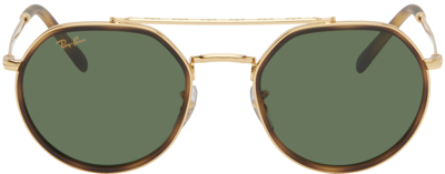 Ray Ban Ray-ban Womens Gold Rb3765 Irregular-frame Metal Sunglasses