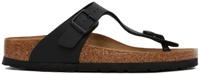 BIRKENSTOCK BLACK NARROW GIZEH SANDALS
