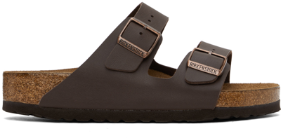 Birkenstock Brown Regular Arizona Soft Footbed Sandals In Dark Brown