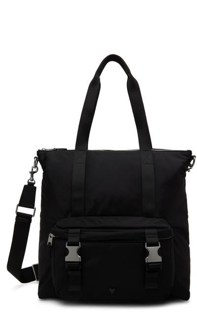 Ami Alexandre Mattiussi Black Ami De Cœur Tote In Black/001