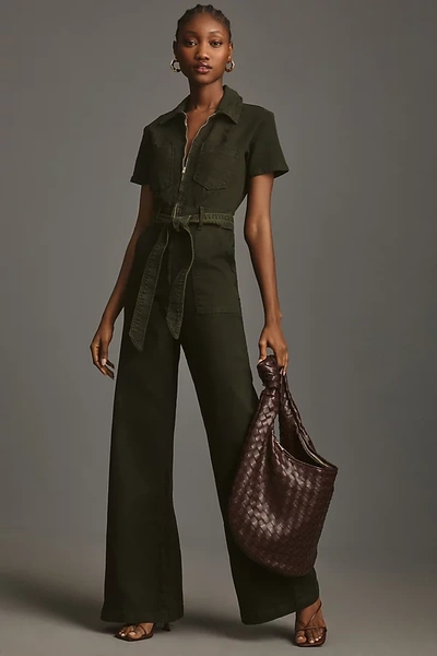 Good American Fit For Success Palazzo Jumpsuit In Green