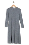 Go Couture Long Sleeve A-line Dress In Bluish Two-tone