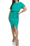 KENSIE KENSIE TIE FRONT BLOUSON DRESS