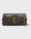 Saint Laurent Calypso Small Ysl Shoulder Bag In Smooth Padded Leather In Light Musk