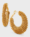 Gas Bijoux Izzia Turquoise Beaded Hoop Earrings In Gold
