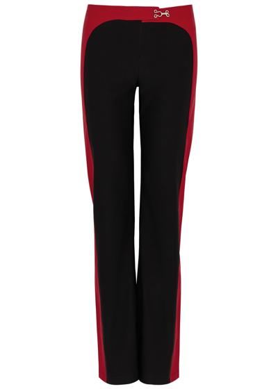 Gimaguas Saona Panelled Stretch-jersey Trousers In Black Red